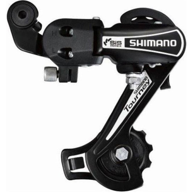 Переключатель задний SHIMANO TOURNEY, TY21-B, GS, 6 скоростей, крепление на ось, черный, без упаковки ARDTY21BGSBL